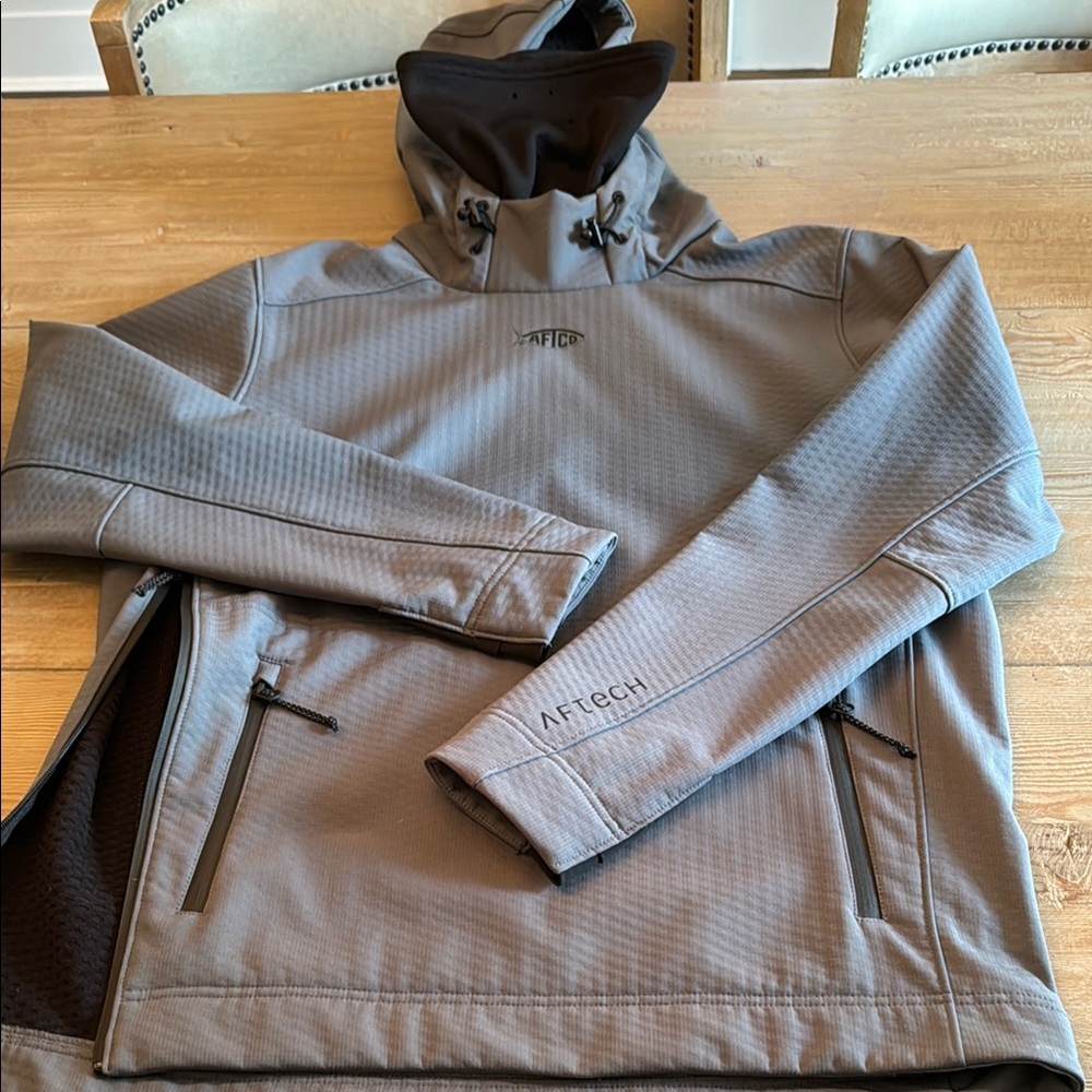 Aftco Men's Gray Hooded Softshell Jacket